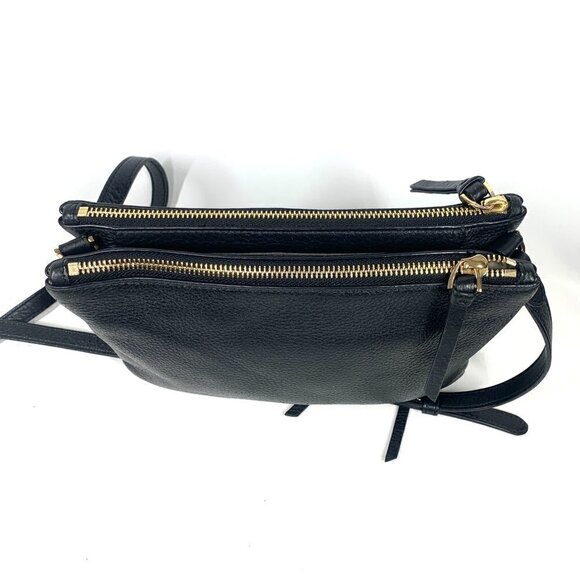 Vince Camuto Gally Leather Crossbody Bag Black 10"W x 6.5"H x 2"D - Picture 4 of 13